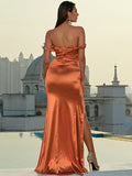 Temperament Commuter Slim Long Dress Solid Color Dinner Dress Aosig