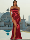 Temperament Commuter Slim Long Dress Solid Color Dinner Dress Aosig