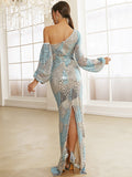 Temperament Long Sequined Banquet Fishtail Small Tail Evening Dress Aosig