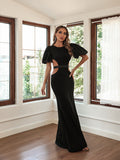 Temperament Personality Puff Sleeve Evening Dress Aosig