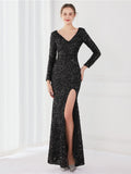 Temperament long sleeved evening dress Aosig