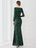 Temperament long sleeved evening dress Aosig