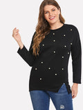 Thin Beaded Knitted Long Sleeves Aosig