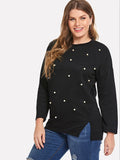 Thin Beaded Knitted Long Sleeves Aosig