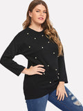 Thin Beaded Knitted Long Sleeves Aosig