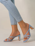 Thin Strap Chunky Heel Sandals Aosig