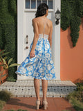 Tie-dye Backless Dress Aosig