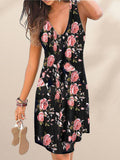 V-Neck Print Dress Aosig