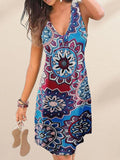 V-Neck Print Dress Aosig