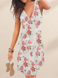 V-Neck Print Dress Aosig