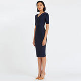 V Neck Short Sleeve Plain Midi Bandage Dress HB78730 Aosig