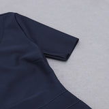 V Neck Short Sleeve Plain Midi Bandage Dress HB78730 Aosig