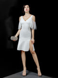 V-neck short evening dress Aosig