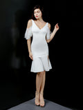 V-neck short evening dress Aosig