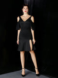 V-neck short evening dress Aosig