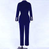 Velvet Fall&Winter Crystal Buckle Suit Aosig