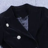 Velvet Fall&Winter Crystal Buckle Suit Aosig