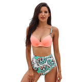 Women's Printed Two Piece Bathing Suit Aosig