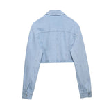 Fashion  Denim Jacket Two Piece Set