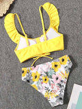 Falbala Floral Bikini Swimwear