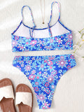 Floral-Printed High-Waisted Bikini Swimwear