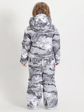 Kid's Landscape Painting Waterproof One Piece Snowboard Suit