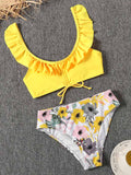 Falbala Floral Bikini Swimwear