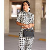 Retro Printed Shirt and Pants Set