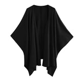 Knitted Bat Sleeve Solid Color Top