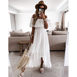 Off Shoulder Lace Midi Dress