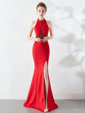 long style Halter evening dress Aosig