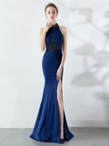 long style Halter evening dress Aosig