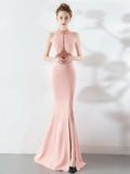 long style Halter evening dress Aosig