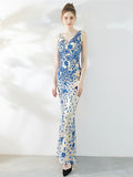 slim long evening dress